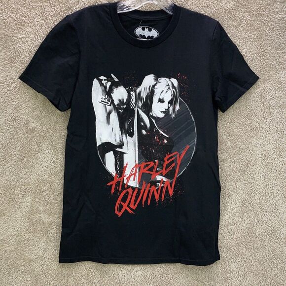 TM & DC Comics Harley Quinn Batman Hero Women's Black Shirt Tee Size S Small - Picture 1 of 6